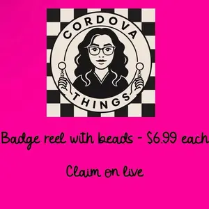 Badge reel with beads - Claim on live