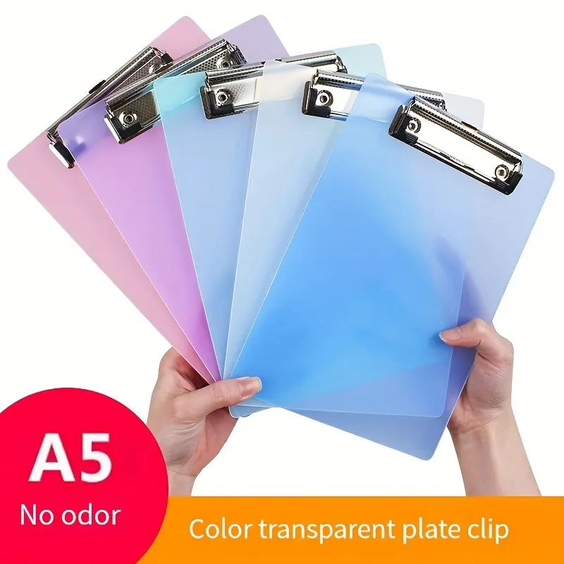 1pc A5 Clip Writing Pad Board Clip, Reusable Plastic Writing Pad Clipboard With Clip A5 Record List Board For Home Office Use