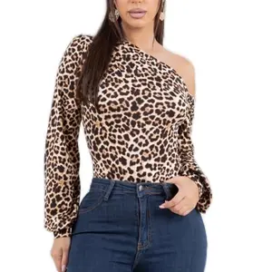 Maritza Top - ANIMAL BRUSHED ONE SHOULDER BODYSUIT WITH PLEATS    92%Polyester 8%Spandex