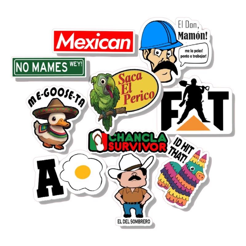 Mexican Themed Parody Sticker Pack - 30 Durable 3mm Stickers, All-Season & Dishwasher Safe  Decorative Decor Set Vinyl Tiles Sticker Ornaments Multicolor