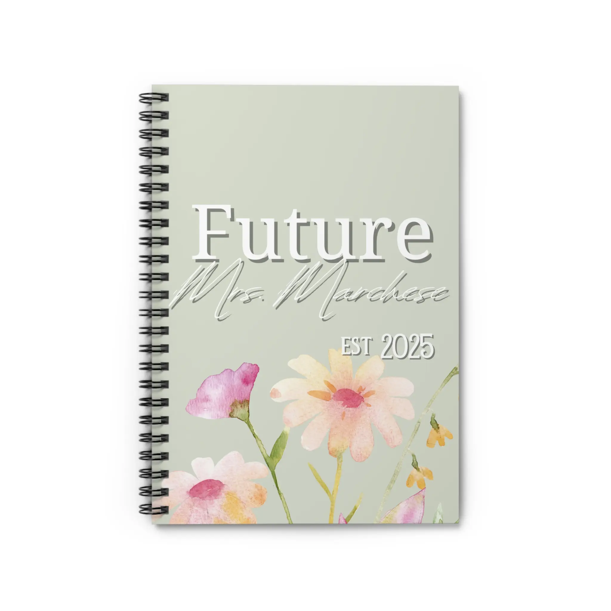Bride to Be Journal - Future Mrs Wedding Countdown Notebook, Spiral Bound Ruled Line Hardback, Bridal Gift, Wedding Planner, Engagement Gift