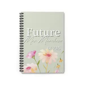 Bride to Be Journal - Future Mrs Wedding Countdown Notebook, Spiral Bound Ruled Line Hardback, Bridal Gift, Wedding Planner, Engagement Gift