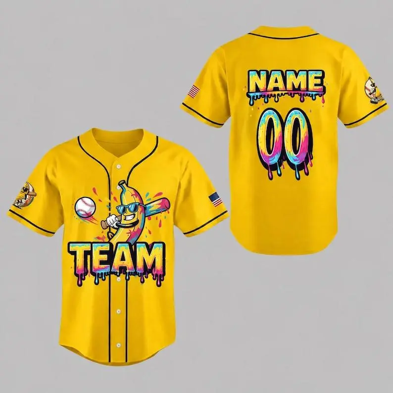 Custom Team Baseball Jersey, Personalized Sports Button Up Shirt, Unisex Athletic Game Day Apparel