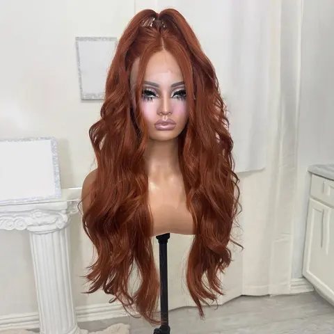 Reddish Brown Body Wave Lace Front Wigs Human Hair 13x4 Lace Frontal Wig 4x4 Closure Wigs Pre Plucked Ginger #33 Colored Wig For Women
