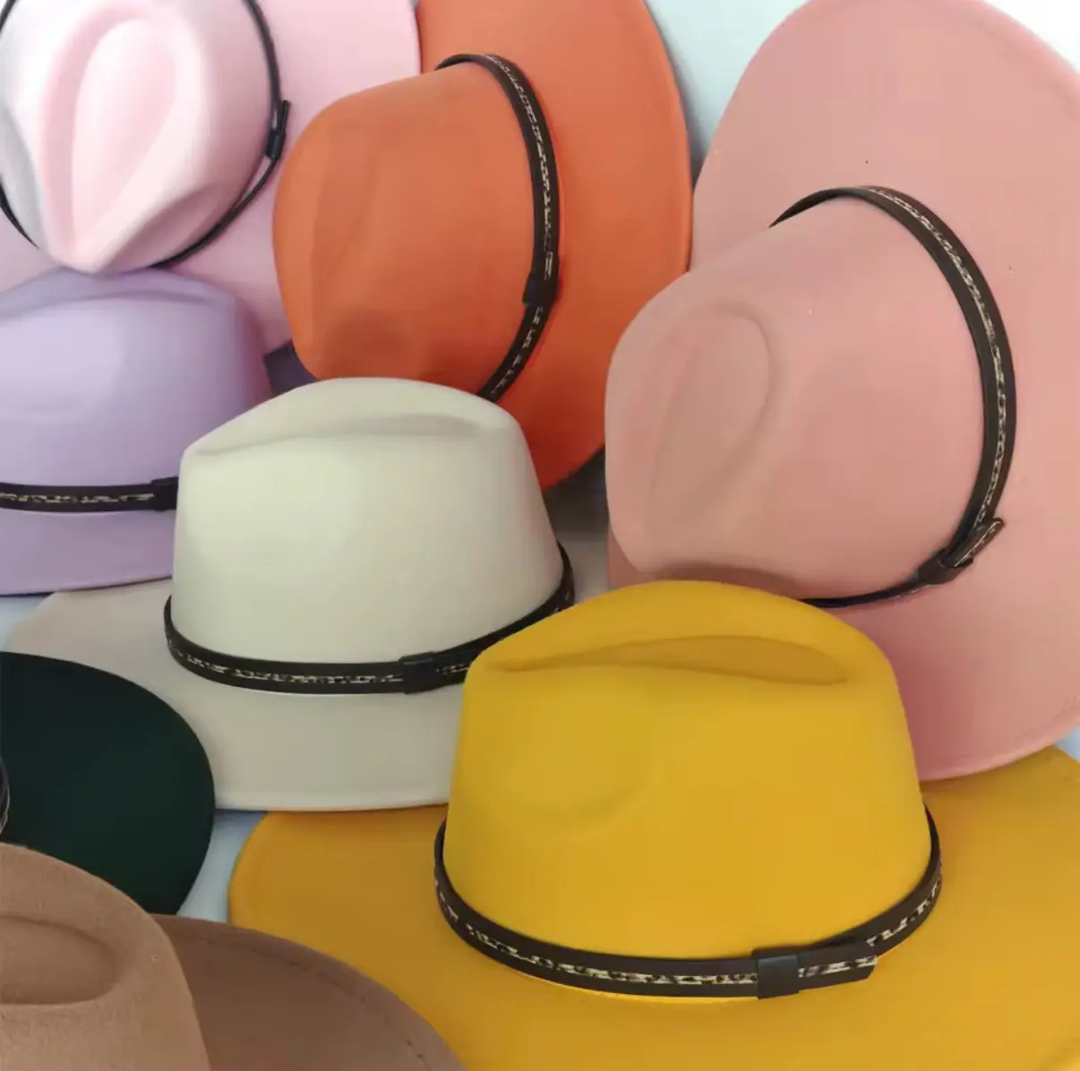 Unisex Leopard-Trimmed Fedora Hat - 10cm Wide Stiff Brim, Cotton Outer, Polyester Lining, Lightweight, 56-58cm Adjustable Strap, Hand Wash Only, Box Shipping, Gift Ready