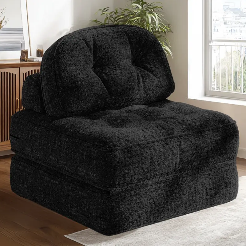 [New Year Deals] Folding Boneless Sofa Bed with Pillow, Convertible Comfy Couch Bed for Adults Home Lounge and Gaming, Modern Comfortable Design for Apartment Living Room Bedroom, Single, Smooth Velvet,Xmas Gifts for Everyone: Kids, Him, Her, Mom & Dad