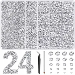 30000pcs Silver  Rhinestones Jelly Synthetic Beads With Kit tools for Bedazzling, 3mm Multicolor Resin Flatback for Art, Bedazzler Kit for Crafting Book ShoesNail Art