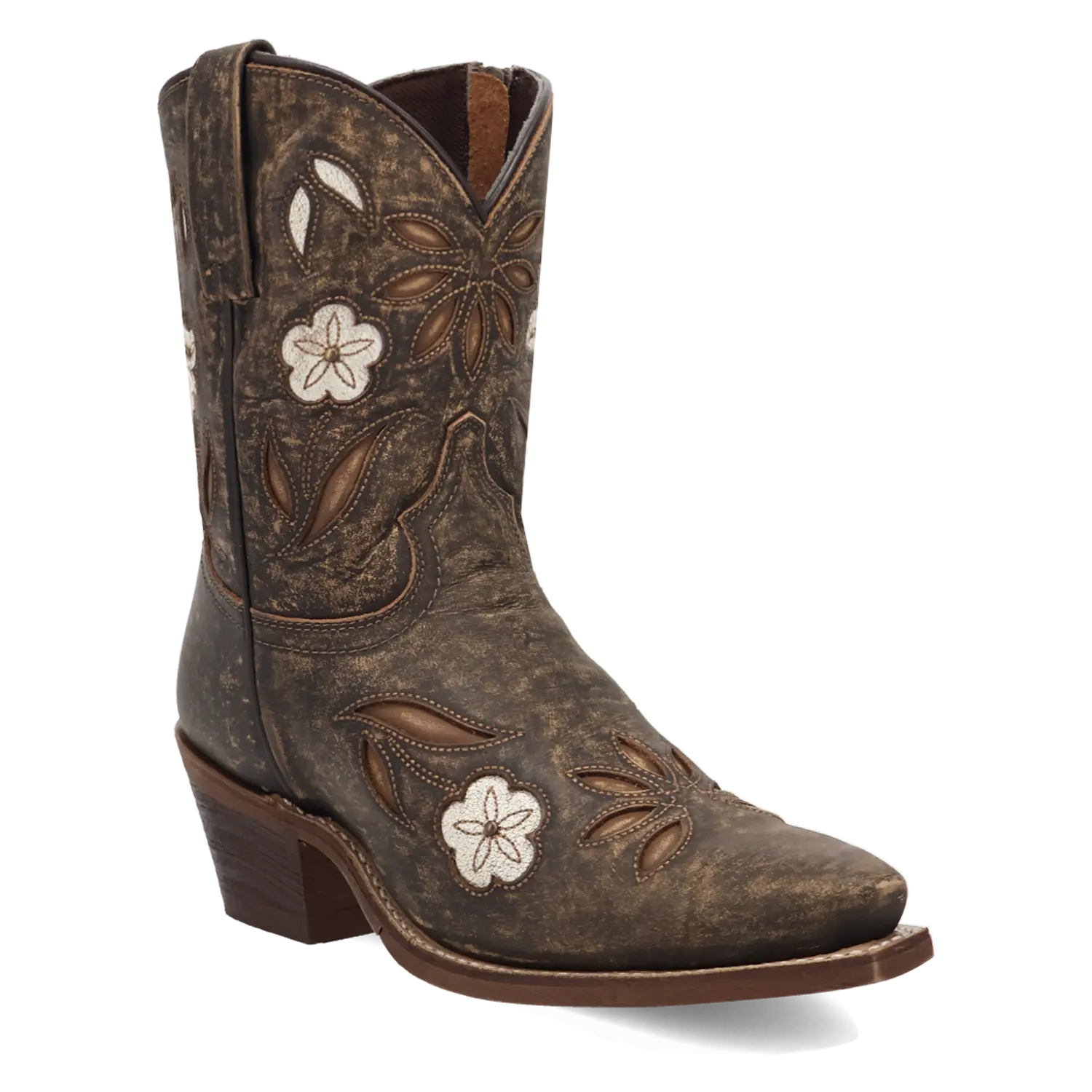 Laredo Ladies Wild Petal Black Leather Bootie 20088
