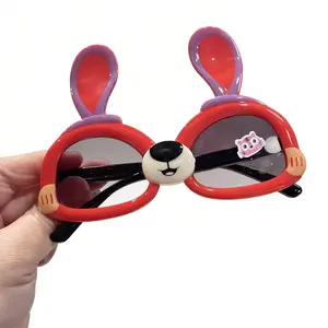 Cute Bunny Ears Kids Sunglasses 3D Cartoon Character Sunshades for Toddlers Multi-Color Decorative Eyewear for Summer Photos Lightweight Outdoor Sun Protection for Children Toddler Holiday Accessory