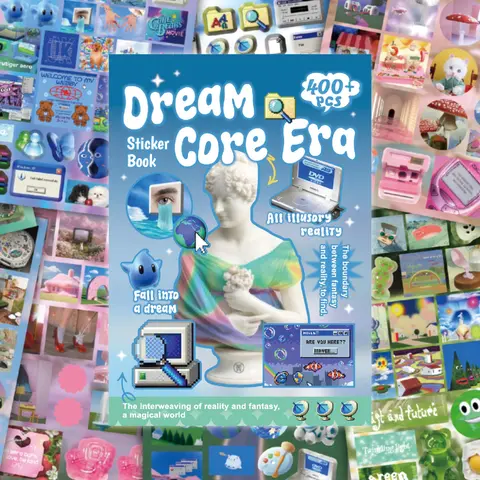 Random Cover 400+ Pcs Dream Core Japanese Stickers Book-30 Sheets Scenery, Electrical Appliances, Animals Scrapbook Stickers, Decorative Stickers for Journaling, Junk Journal Supplies, Scrapbook Materials, DIY Crats