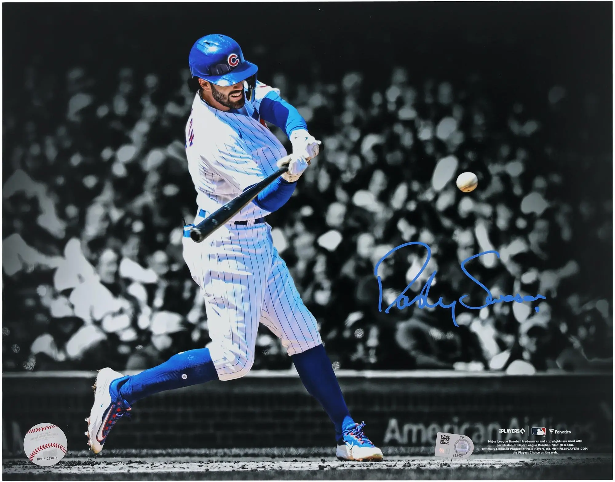 Dansby Swanson Chicago Cubs Autographed 11" x 14" White Jersey Hitting Photograph - Fanatics Authentic Certified