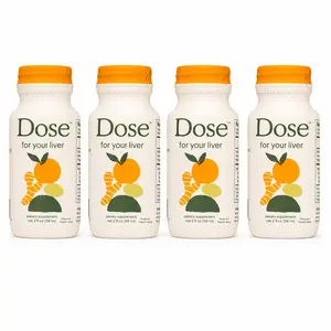 Dose for Your Liver Liquid Liver Support Shot 4 x 2 fl oz, Milk Thistle Turmeric Dandelion Ginger Blend, Daily Liver Cleanse & Digestive Support, Vegan Non GMO Wellness Detox Drink for Gut Health