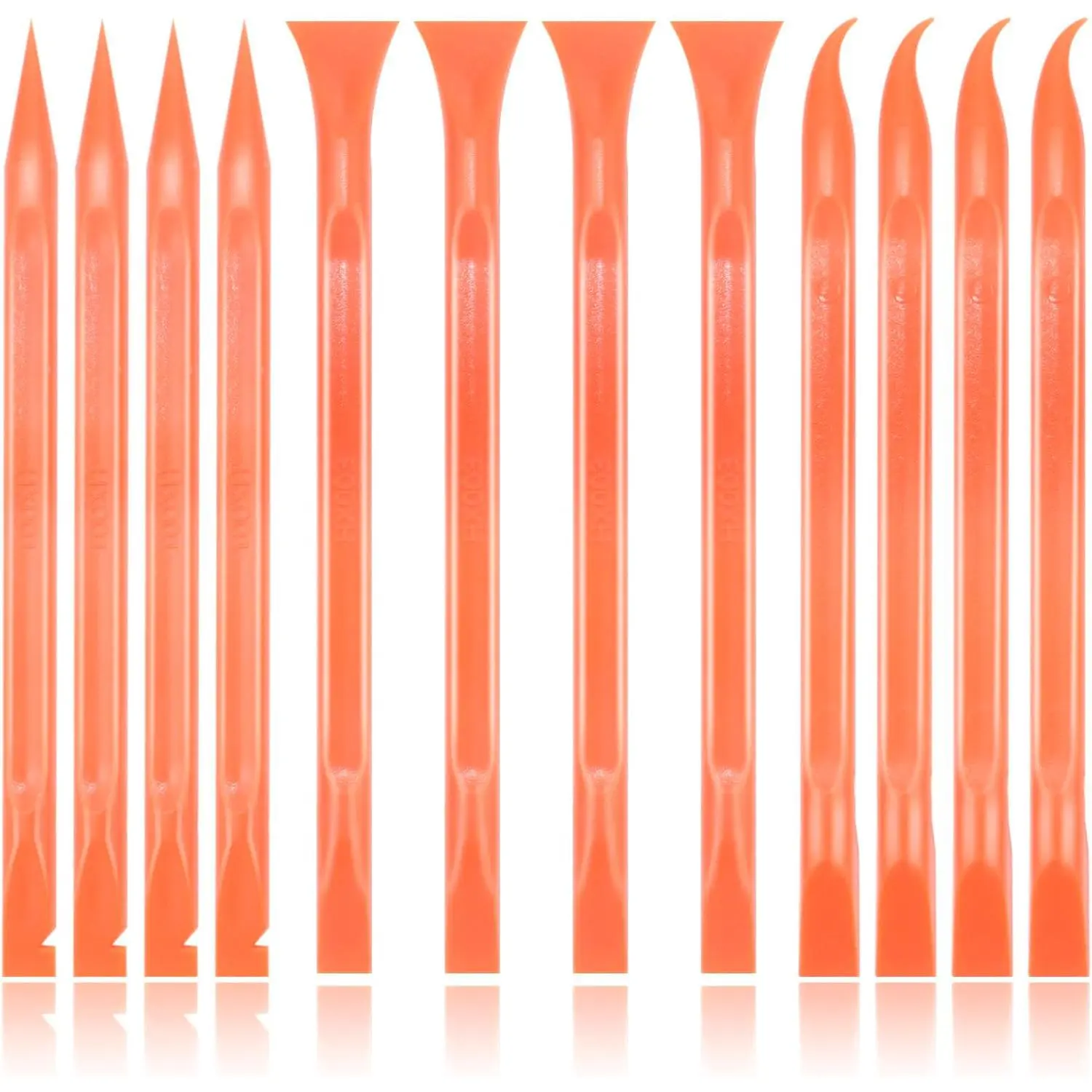 12 count Carbon Fiber Plastic Scrapers Tool, Non-Scratch Scraper Tool for Tight Spaces, Multi-Purpose Label Scraper Pen-Shaped, for  Cleaning Supplies, Kitchen, Crevices, Stains (Orange)