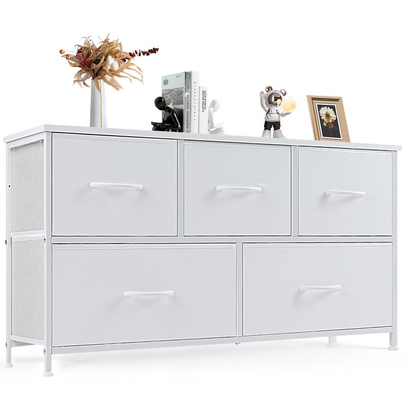 【Valentine's Day gift】Cupboards Cabinets Dresser - Fabric Storage Tower with 5 Drawers, Bedroom Organizer, Chest of Drawers for Closet, Entryway, Versatile Design