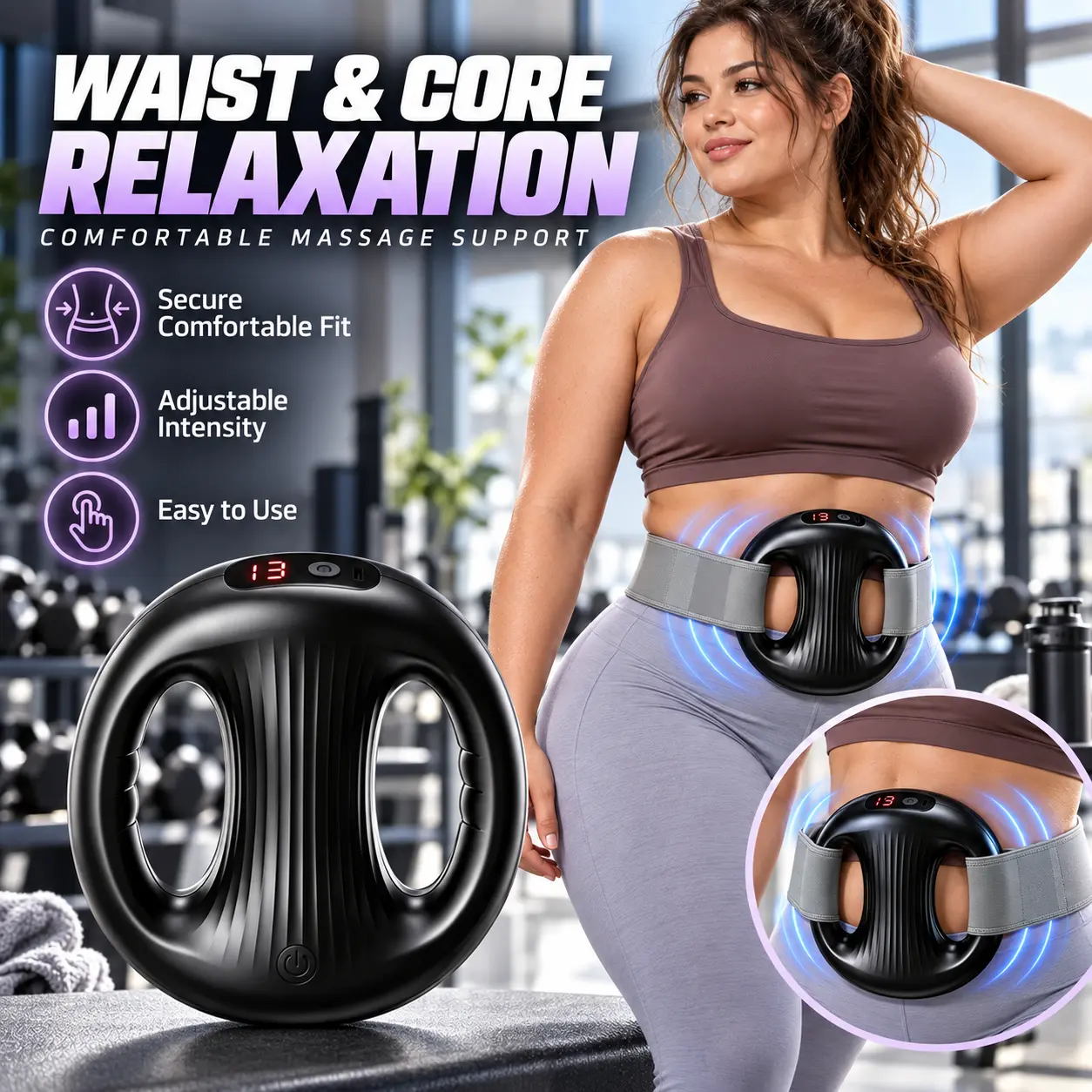 Smart Countdown Resistance Fitness Ring with Adjustable Strap. Train abs, back, thighs & arms, build muscle and work up real sweat at home. Digital display tracks your workout time. Portable wearable design, perfect home gym gear for men and women.