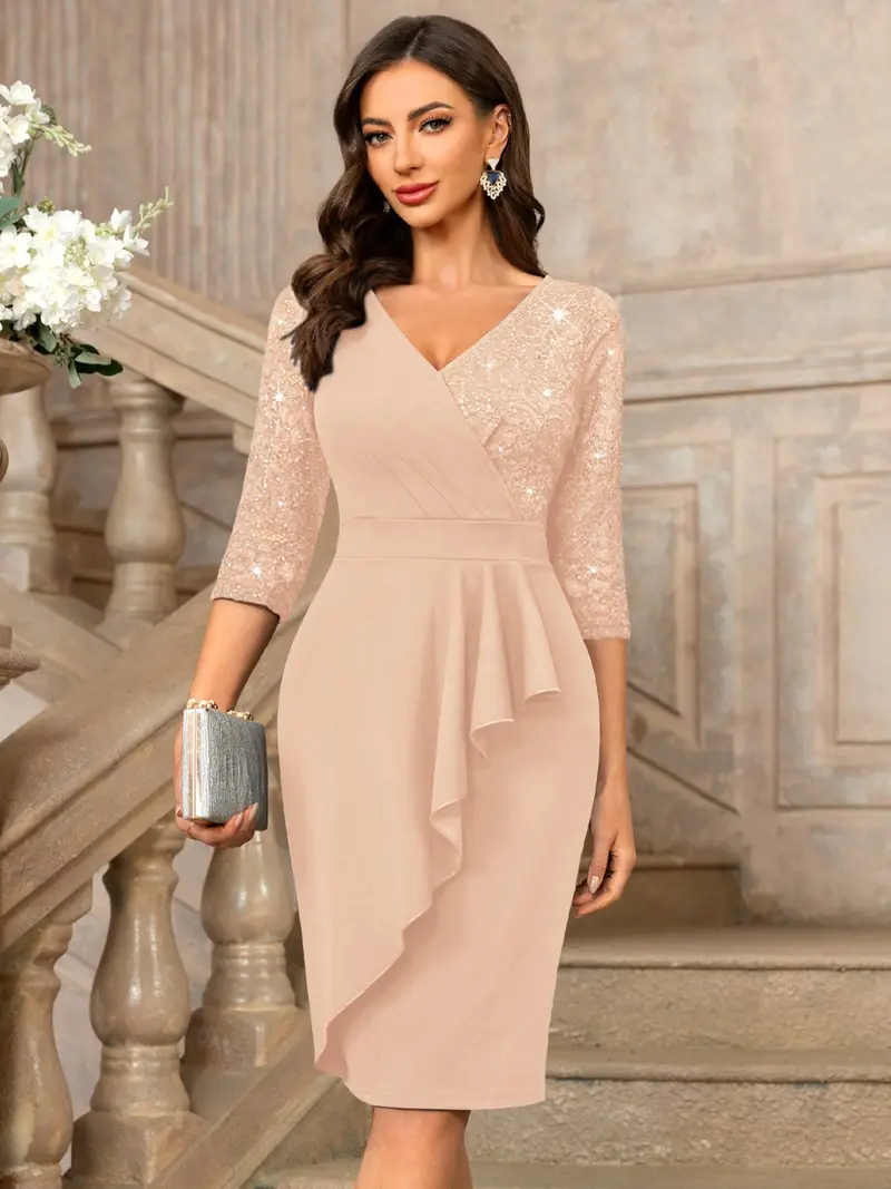 sachin and babi light blue dress 3/4 sleeve dresses for wedding guest