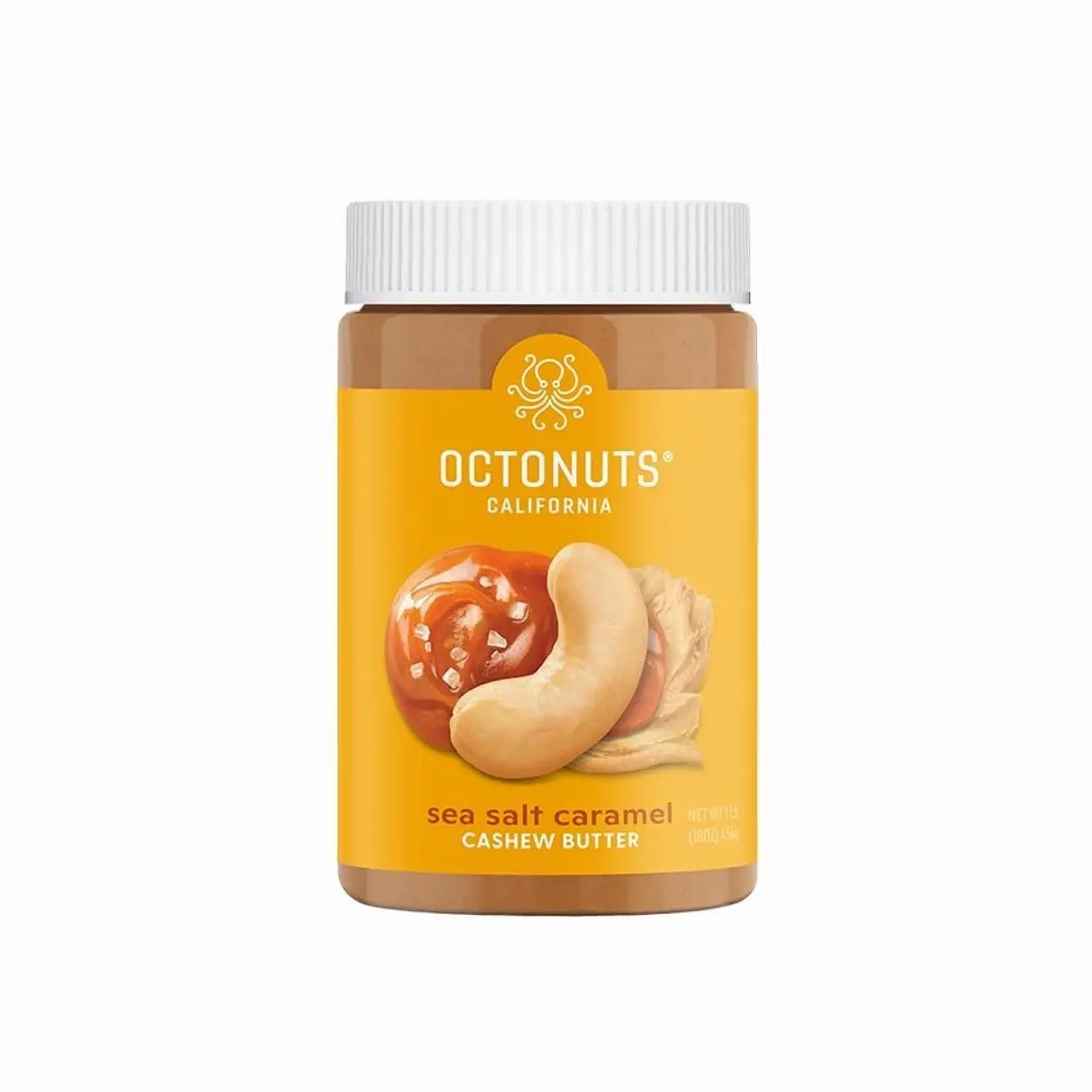 Octonuts Dry Roasted Sea Salt Caramel Cashew 16oz Nut Butter - Pure Creamy Nut Butter - Delicious Foods - Gluten Free, Vegan, Kosher, Paleo, Non-GMO Nut Butters