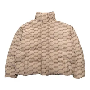 Balenciaga BB Logo Down Jacket Monogram Beige Brown