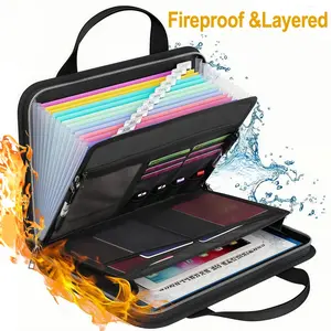 Fireproof Document Bag, Multi-Functional Fire-Resistant File Organizer, Expanding File Folder, Safe Storage for Important Documents & Certificates