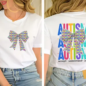 Autism Bow Kids Shirt, Autism Awareness Tee, Girl Kids Gift, Autism Mama Gift, Special Education, Autism Love, Neurodiversity, Therapy Tee