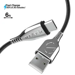 TITANIUM USB to USB-C Braided Cable | 6ft | Black