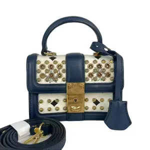 Pre-owned MCM Leather Crossbody Bags Mini Studded and Crystal Top Handle Crossbody Bag