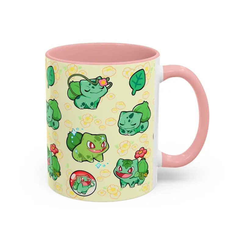 Poke Bulbasaur Mug, Anime Home decor, Kawaii Gift Poke Birthday Father's Day Gift For Him, Pokedad Mug