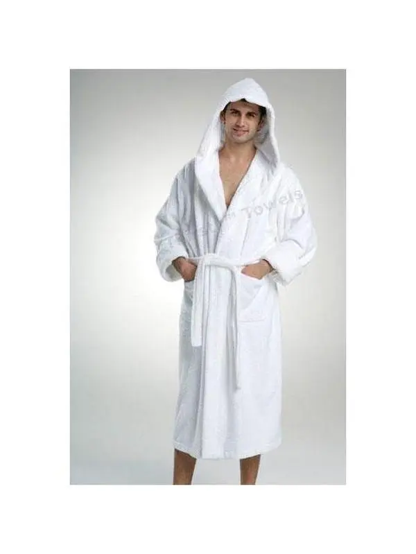 TURKISH TERRY HOODED BATHROBE-24 OZ. WEIGHT LUXURY LINE TURKISH ROBE