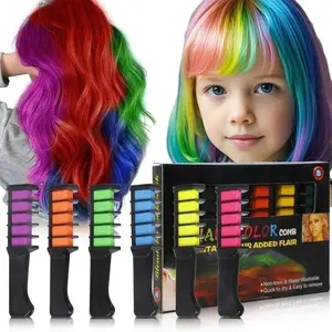 1 Box 6 Color Hair Dye Sticks, Disposable Multicolor Hair Coloring Comb Set, Temporary Washable Quick Dry Hair Dye, Suitable for Fashion Lovers, Hair Color Kit