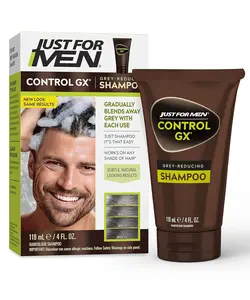 Just For Men Control GX Gradual Gray Reduction Shampoo 4oz Daily Hair Color Treatment for Healthy Scalp and Smooth Texture - Comfort
