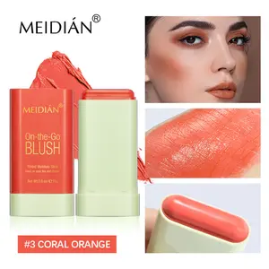 Long-lasting Blush Stick,1 Box MultifunctionalBlush for Cheeks, Lips, Eyes, Waterproof GlowBlush Stick, Glam Natural Look Blush for Daily MakeupRed Rouge Cosmetics, Face Tint Lip Tint, BeautyProducts Blend Dewy Oil Organic Shea