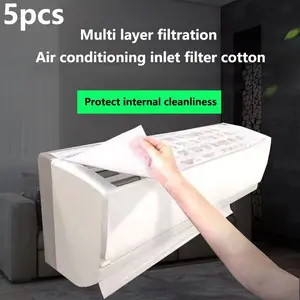 5pcs Air Conditioner Filter Cotton Vent Mesh Dustproof Net, Ultra-Thin Home Ac Hanging Unit Air Inlet Cleaning Cloth Cover