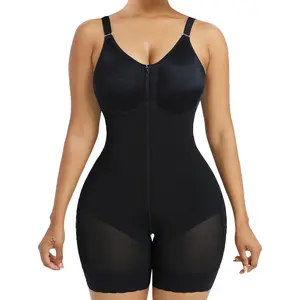 Tummy Control Butt Lifter Shaper with Zipper Crotch detachable shoulder strap SpringStatements waist seamless moldeadoras colombianas fajas women bodysculpting wear shaoe camisa closure front color solid perfect fit shapewear be b u Women's Strapless Arm