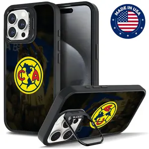 Club América Liga MX Aesthetic Design Pattern Casing For iphone 16 15 14 13 12 Plus Pro Max Flaunt Mobile Phone Case Hard TPU Tough Metal Lens frame Film With Bracket Drop Protection Shockproof Protector Vintage Fashion Trend Anti-scratch Smartphone Cove