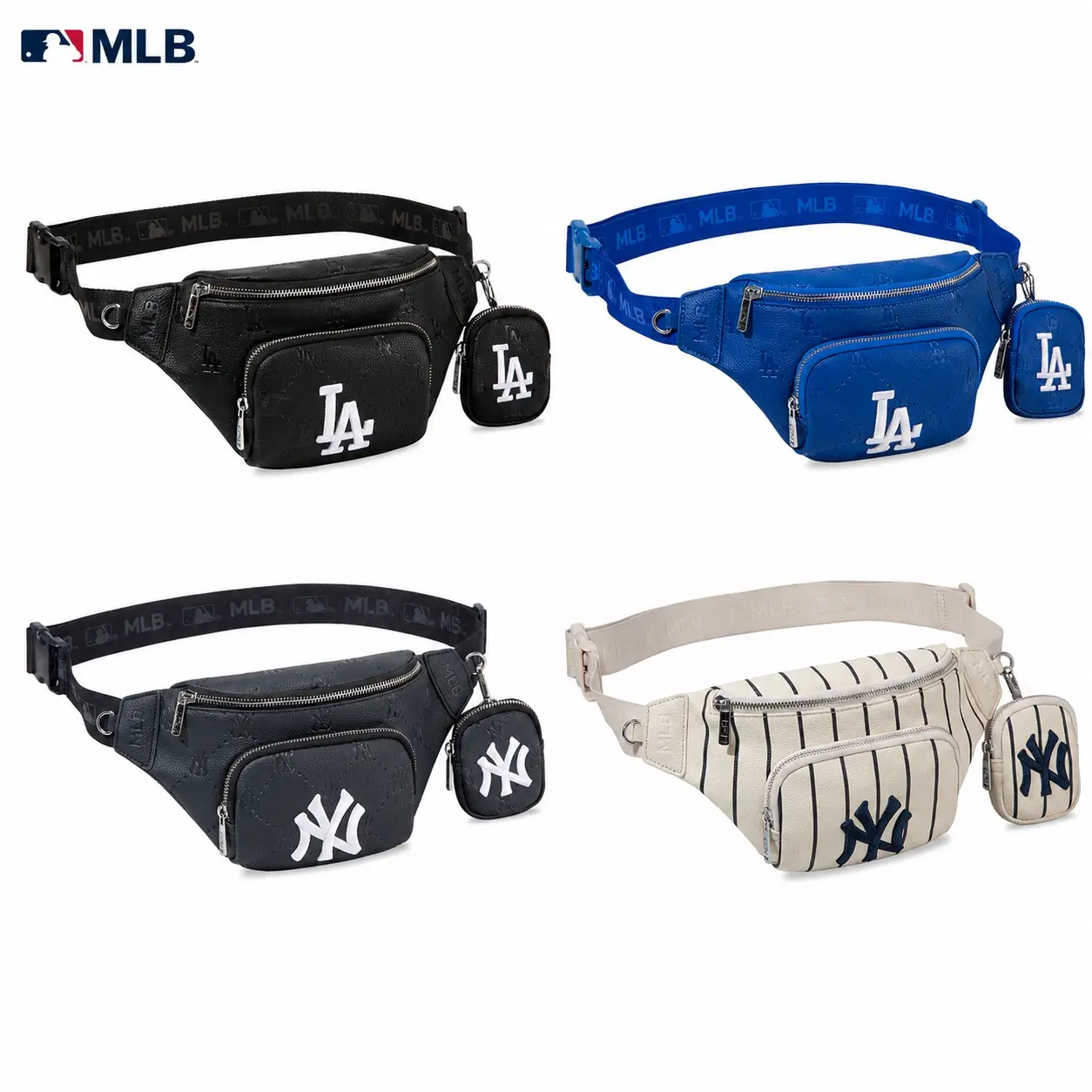 MLB Fanny Pack with Adjustable Strap, Hands-Free Waist Bag for Travel & Sports, Game Day Essentials, Unisex Multi-Compartment, Casual Waist Bag, Fashion Waist Packs (B)20-320