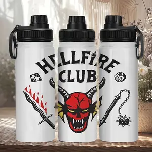 1pc 20oz Stainless Steel Insulated Mug, Hellfire Club/Devil Totem Theme Portable Sports Mug with Handle and Leak-proof Lid. Suitable for outdoor camping and indoor fitness. A personalized birthday/holiday gift for family and friends, Drinkware