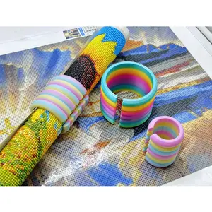 3 pieces/set Rainbow Diamond Scroll Painter Reusable Multi Size Compatible Diamond Painting Storage Anti Stick Diamond Fixing Belt