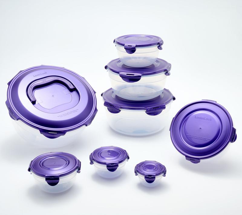 LocknLock 8-Piece Nestable Bowl Set w/ (1) Handle Lid
