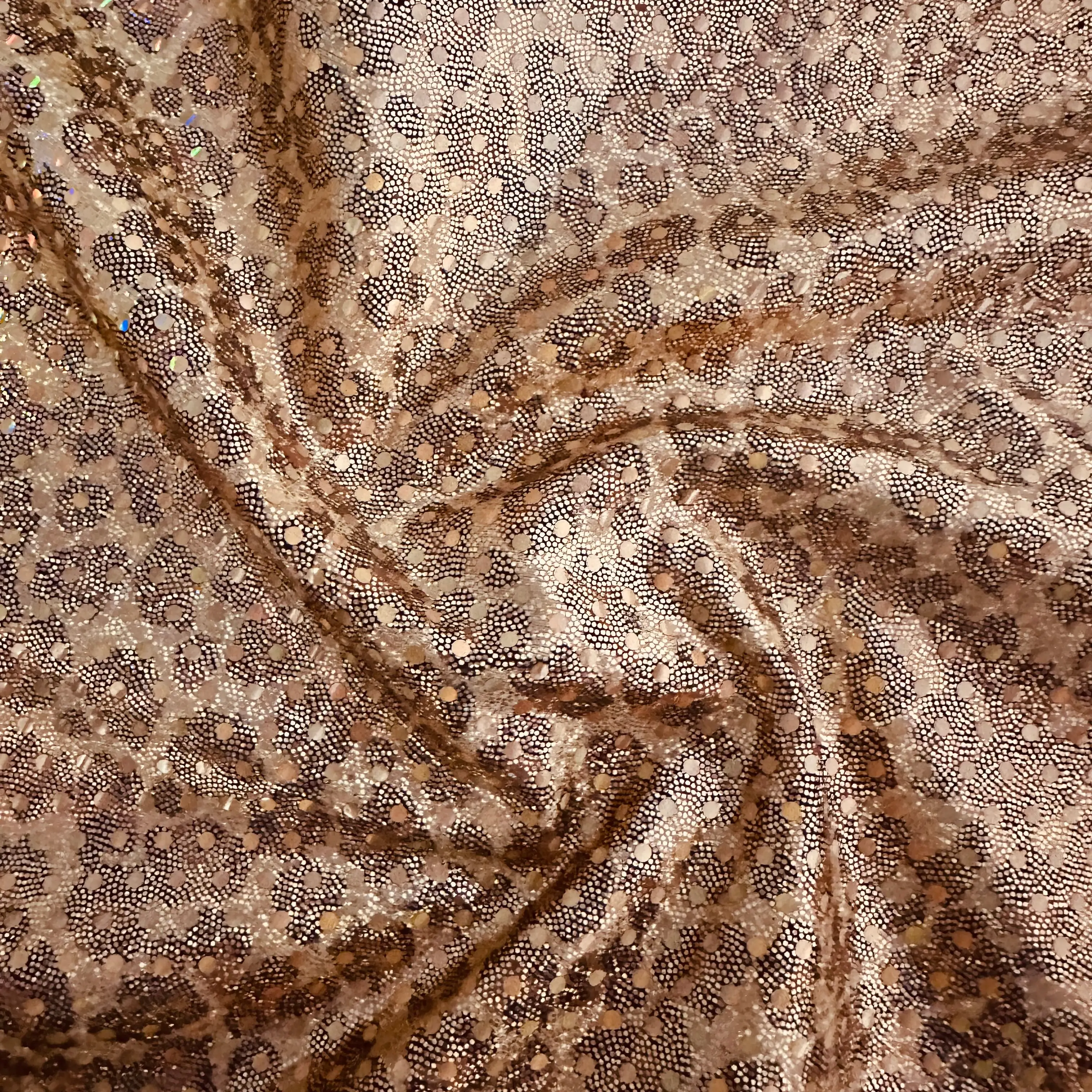 Leopard Print Hologram Foil Finish Double-Layer Dressmaking Spandex Fabric - Elite Master Grade 4-Way Stretch Pro-Flex, for Cosplay, Activewear, Decorations, By the Yd | Spandex Palace, Sportswear, Flexibility, By The Yard