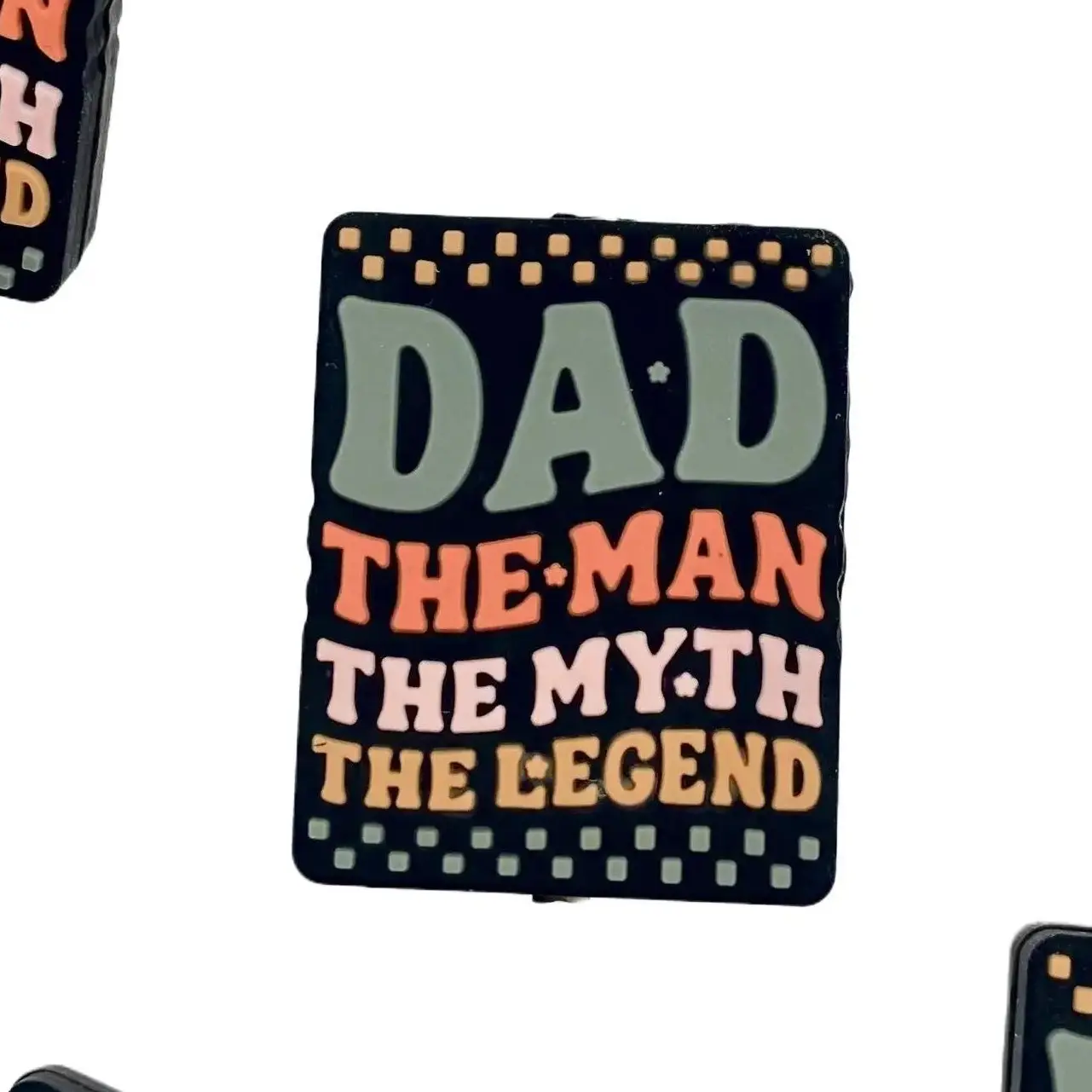 1pc Dad The Man The Myth The Legend Silicone Focal Beads Art Charms Bangle Charms Handmade Accessory