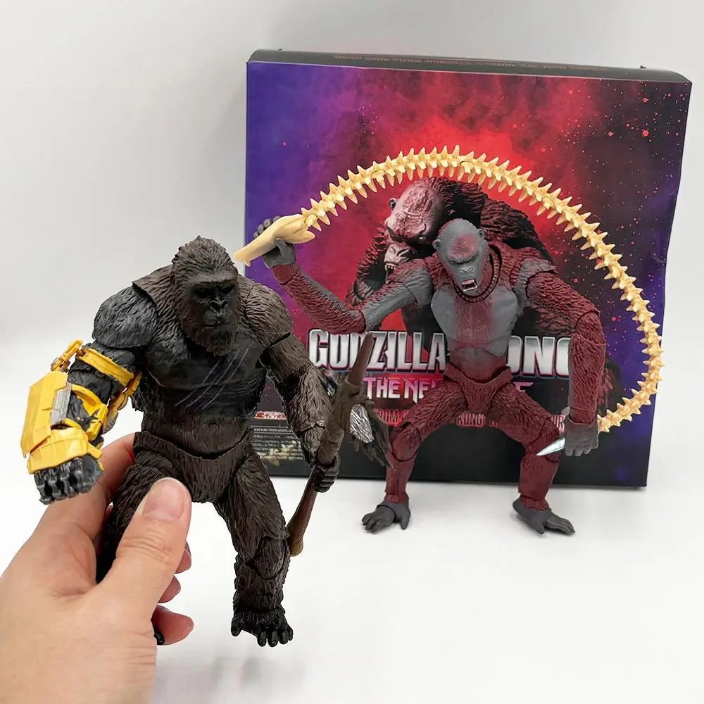 SHM 2024 Godzilla Movie Rise Of Empires Scar King VS King Kong High Quality PVC Action Figure, 16cm, Kids Gift