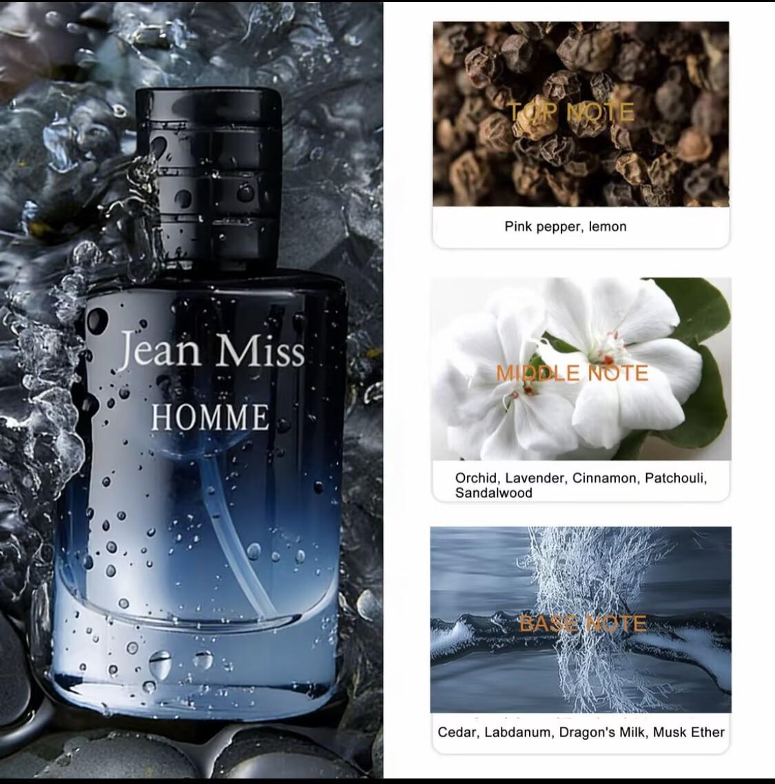 Jean Miss Perfume Set | 3 * 30 ml Liquid Fragrances | With the Flower , Lemon & Musk | long lasting perfume | Daily Scent| Ideal Gift for Couples | Dates & Gatherings | women's perfume | mini perfumes | summer fragrance men