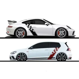 2pcs/LOT 130x24cm Race Style Bumper Stickers for Car Both Sides Car Stickers Wrap Vinyl Film Automobiles Accessories