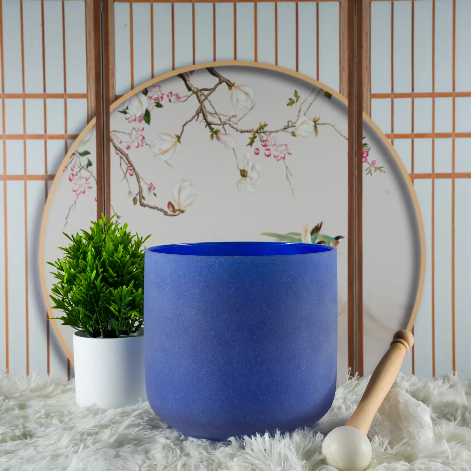 432hz Quartz Crystal Singing Bowl 7 inch A NOTE indigo For