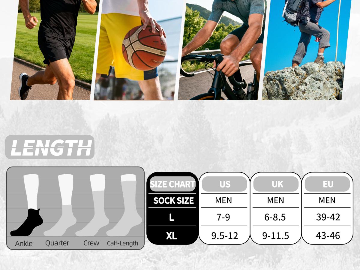 Mqamex Men’s Cotton Sports Fit Socks (6 Pairs) - Summer Breathable, Sweat-Wicking, Non-Slip, Arch Support, Elastic Cuffs, Geometric Print, Minimalist Compression Socks for Unisex Wear, Ideal for Tennis, Running