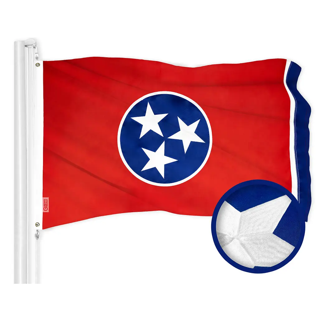 Tennessee State Flag 300D Embroidered Polyester 3x5 Ft Tennessee State Flag 300D Embroidered Polyester 3x5 Ft