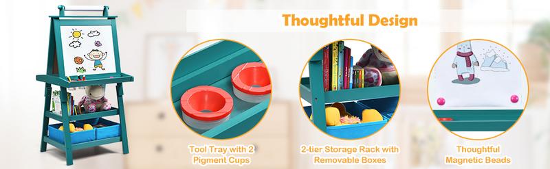 Costzon Art Easel toys, 3 in 1 Double-Sided Art Easel w/ Magnetic Dry Erase Board, Painting Writing Accessories, Birthday Gift Christmas Gift Costzon Art Easel toys, 3 in 1 Double-Sided Art Easel w/ Magnetic Dry Erase Board, Painting Writing Accessories, Birthday Gift Christmas Gift