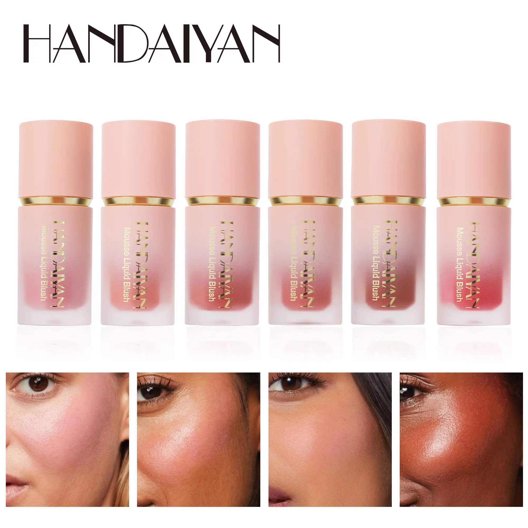 6-Shade Creamy Matte Liquid Blush & Lip Tint Duo Set - Alcohol-Free Beauty Cosmetics, Dual Effect Topical Makeup for Valentine's Day, Youth-Focused Radiant Cheeks Lips Product for All Skin Types (Pink & Red Tones, Any Shade Option)