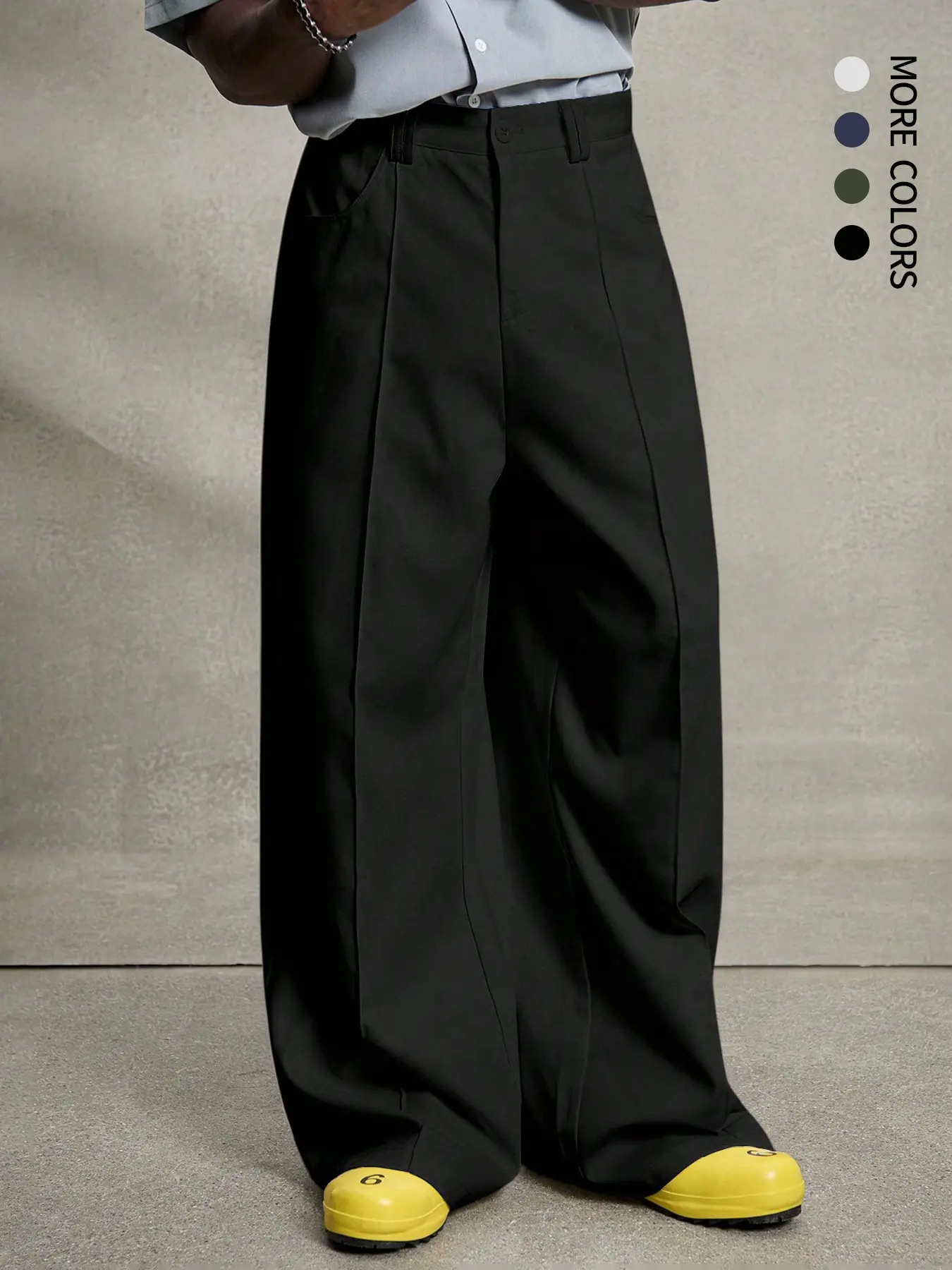 Casual Wide-Leg Plaid Pants, Basic Versatile Loose-Fit Button Trousers, Lightweight and Comfortable All-Seasons Fashion Wear