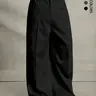 Casual Wide-Leg Plaid Pants Bottoms, Basic Versatile Loose-Fit Button Trousers, Lightweight and Comfortable All-Seasons Fashion Wear, Casual Comfy Trousers